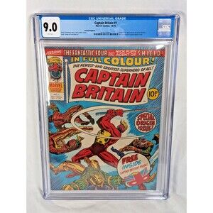 Captain Britain #1 1976 CGC 9.0 WP Origin 1st App Captain Britain Brian Braddock